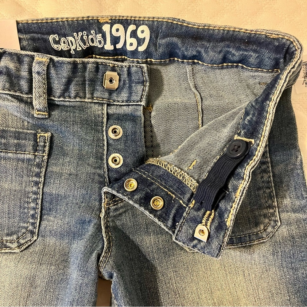 Gap kids girls jeans size 8 adjustable waist bootcut snap fly 1969 - Picture 4 of 7